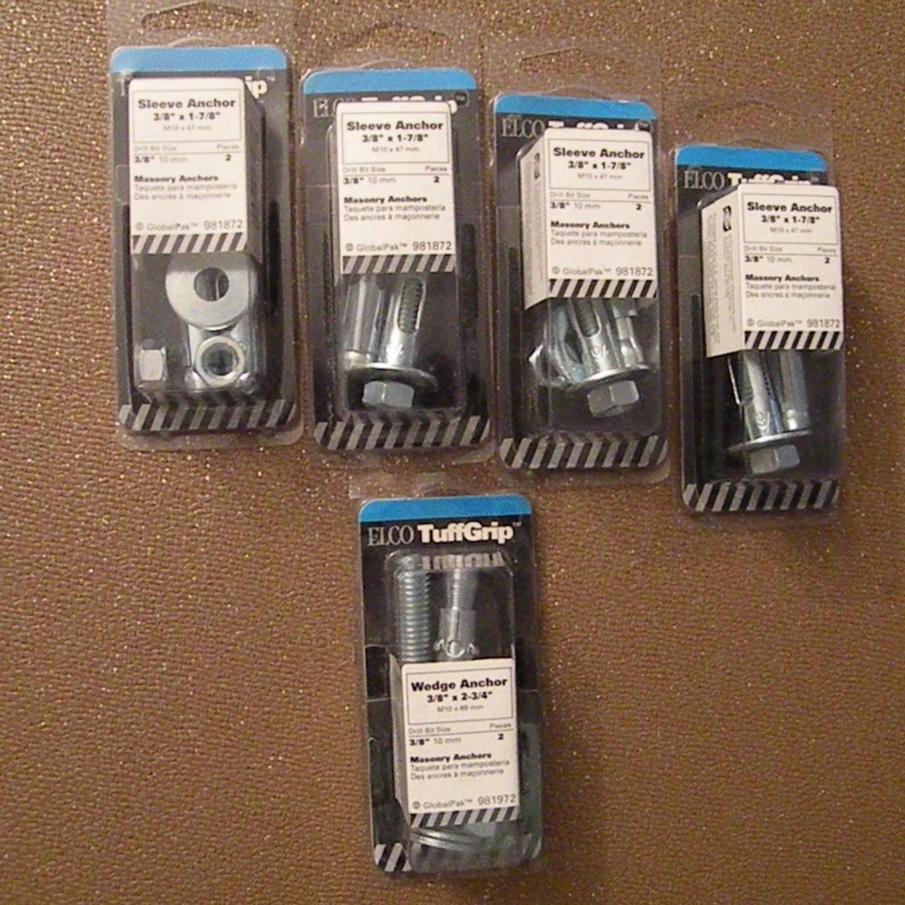 Elco Tuff Grip  sleeve anchors NWT